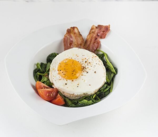 beef egg and spinach