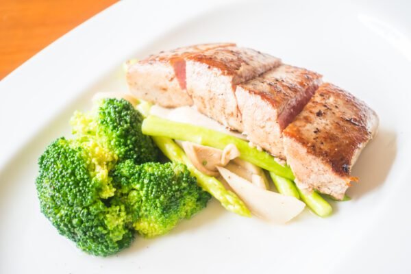 salmon and vegetables